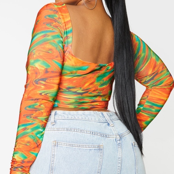 PLT Plus orange cut out crop top - Picture 2 of 3